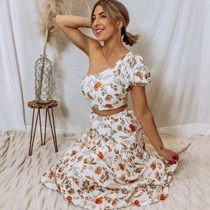 One shoulder skirt set